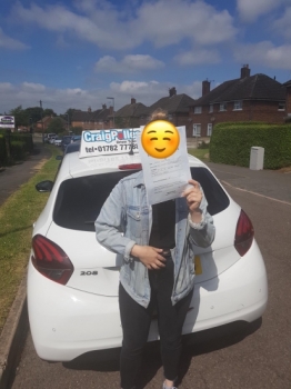 A big congratulations to a shy Courtney walker, who has passed her driving test today at Cobridge Driving Test Centre, at her First attempt and with just 4 driver faults.<br />
Well done Courtney- safe driving from all at Craig Polles Instructor Training and Driving School. 🙂🚗<br />
Instructor-Dave Wilshaw