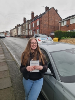 A big congratulations to Brook .🥳<br />
Brook passed her driving test today at Cobridge Driving Test Centre, with just 3 driver faults.<br />
Well done Brook- safe driving from all at Craig Polles Instructor Training and Driving School. 🙂🚗<br />
Driving instructor- Chris Elkin