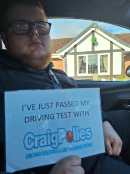 A big congratulations to Craig Mason.🥳<br />
Craig passed his driving test today at Cobridge Driving Test Centre, with just 5 driver faults.<br />
Well done Craig- safe driving from all at Craig Polles Instructor Training and Driving School. 🙂🚗<br />
Driving instructor-Bradley Peach