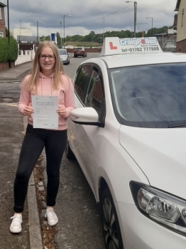 A big congratulations to Key worker Amy Condlyffe, who passed her driving test today at Cobridge Driving Test Centre, at her First attempt and with just 1 driver fault.<br />
Well done Amy- safe driving from all at Craig Polles Instructor Training and Driving School. 🙂🚗<br />
Instructor-Gareth Butler