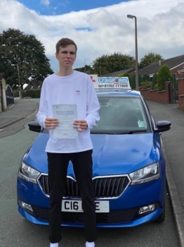 A big congratulations to James Holdcroft, who passed his driving test today at Crewe Driving Test Centre, at his first attempt and with just 3 driver faults.<br />
Well done James- safe driving from all at Craig Polles Instructor Training and Driving School. 🙂🚗<br />
Instructor-Stephen Cope