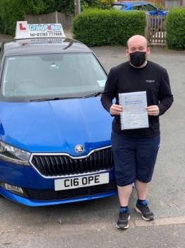 A big congratulations to Kyle Humphries. Kyle passed his driving test today at Cobridge Driving Test Centre. First attempt and with just 3 driver faults.<br />
Well done Kyle- safe driving from all at Craig Polles Instructor Training and Driving School. 🙂🚗<br />
Instructor-Stephen Cope