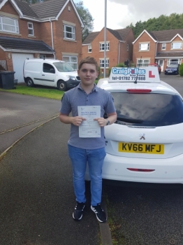 A big congratulations to Adieren Gerrity, who has passed his driving test today at Cobridge Driving Test Centre, at his First attempt and with just 5 driver faults.<br />
Well done Adieren - safe driving from all at Craig Polles Instructor Training and Driving School. 🙂🚗<br />
Instructor-Dave Wilshaw