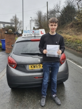 A big congratulations to Charlie Lomas. Charlie passed his driving test today at Cobridge Driving Test Centre. First attempt and with just 6 driver faults.<br />
Well done Charlie- safe driving from all at Craig Polles Instructor Training and Driving School. 🙂🚗<br />
Driving instructor-Dave Wilshaw