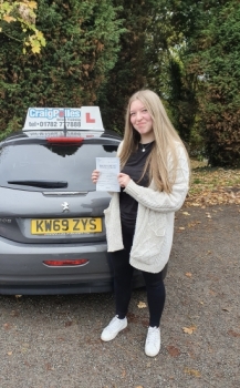 A big congratulations to Kelsa Hassell.🥳 <br />
Kelsa passed her driving test today at Cobridge Driving Test Centre, with 0 driver faults.<br />
Well done Kelsa - safe driving from all at Craig Polles Instructor Training and Driving School. 🙂🚗<br />
Driving instructor-Dave Wilsahw