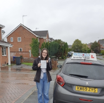 A big congratulations to Jasmine Dean.🥳 <br />
Jasmine passed her driving test today at Cobridge Driving Test. First attempt and with just 4 driver faults. <br />
Well done Jasmine-safe driving from all at Craig Polles Instructor Training and Driving School. 🙂🚗<br />
Driving instructor-Dave Wilshaw