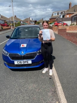 A massive congratulations to Chloe Johnson. Chloe passed her driving test today at Cobridge Driving Test Centre, with 0 driver faults.<br />
Well done Chloe- safe driving from all at Craig Polles Instructor Training and Driving School. 🙂🚗<br />
Driving Stephen Cope
