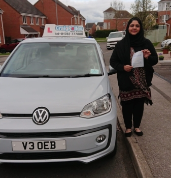 A big congratulations to Sana Maqbool. Sana passed her driving test at Newcastle Driving Test Centre at her First attempt with just 3 driver faults. <br />
Well done Sana- safe driving from all at Craig Polles Instructor Training and Driving School. 🙂🚗<br />
Automatic Driving instructor-Debbie Griffin