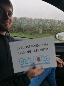 A big congratulations to George Adams. George passed his driving test today at Cobridge Driving Test Centre with just 4 driver faults.<br />
Well done George- safe driving from all at Craig Polles Instructor Training and Driving School. 🙂🚗<br />
Driving instructor-Bradley Peach