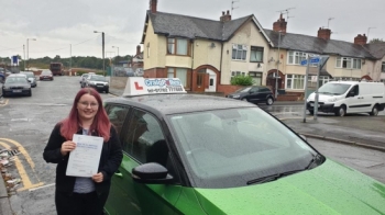 A big congratulations to Rebecca Johnson, who has passed her driving test today at Cobridge Driving Test Centre, at her First attempt and with just 1 driver fault.<br />
Well done Rebecca- safe driving from all at Craig Polles Instructor Training and Driving School. 🙂🚗<br />
Instructor-Jamie Lees