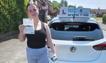 Huge congratulations today to Eve Holdcroft.🥳<br />
Eve has passed her driving test today at her first attempt and with just 2 driver faults.<br />
Well done Eve safe driving from all at Craig Polles Instructor Training and Driving School. 🙂🚗<br />
Driving instructor-Dave Wilshaw