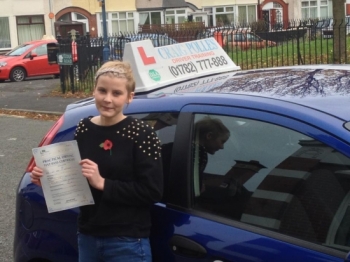 Well done Amie for passing your test with 4 driver faults Safe driving