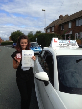A big congratulations to Amy Flanagan for passing her driving test today A superb drive Amy with just 1 driver fault and on your very first attempt Safe driving Amy :<br />
<br />

<br />
<br />
Amy Flanagan : Just like to say a big big thank you to Craig for not only being the best instructor I could ask for but also for being a friend Thank you for being there to listen helping me to overcome my fears and buil