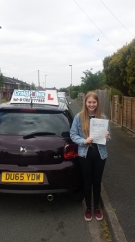 A big congratulations to Caitlin Heath Caitlin passed her driving test today at Cobridge Driving Test Centre first time and with just 6 driver faults <br />
<br />
Well done Caitlin - safe driving from all at Craig Polles Instructor Training and Driving School 🚗😀