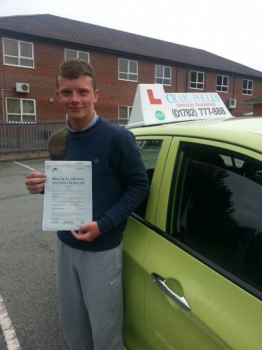 Well done Callum for passing your driving test at the first attempt 