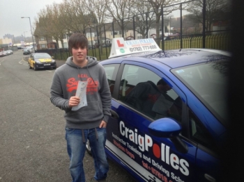 Congratulations to Dan who passed his driving test on 19th March 2013 A great result Dan - well done from all at Craig Polles Instructor Training and Driving School