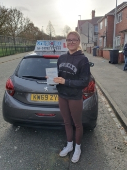A massive congratulations to Louise Swann.🥳<br />
Louise passed her driving test today at Cobridge Driving Test Centre. First attempt and with 0 driver faults.<br />
Well done Louise- safe driving from all at Craig Polles Instructor Training and Driving School. 🙂🚗<br />
Driving Instructor-Dave Wilshaw