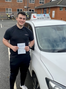 A big congratulations to Callum Crank. Callum passed his driving test today at Newcastle Driving Test Centre. First attempt and with just 1 driver fault.<br />
Well done Callum- safe driving from all at Craig Polles Instructor Training and Driving School. 🙂🚗<br />
Driving instructor-Gareth Butler