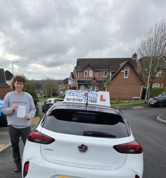 A big congratulations to William Eaton.🥳<br />
William passed his driving test today at Cobridge Driving Test Centre, with 0 driver faults.<br />
Well done William safe driving from all at Craig Polles Instructor Training and Driving School. 🙂🚗<br />
Driving instructor-Dave Wilshaw