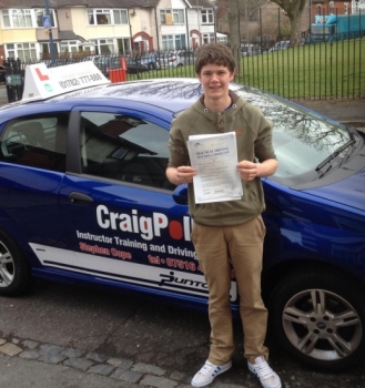 Well done to Jack on passing your driving test with 1 driving fault Safe driving from all at Craig Polles Driving School