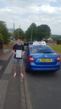 A big congratulations to James Brennan, who has passed his driving test toady at Cobridge Driving Test Centre,<br />
with 8 driver faults.<br />
Well done James - safe driving from all at Craig Polles Instructor Training and Driving School. :)<br />
Instructor-Jamie Lees