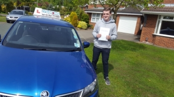 A big congratulations to James Pleavin, who has passed his driving test today at Cobridge Driving Test Centre.<br />
First attempt and with just 2 driver faults.<br />
Well done James - safe driving from all at Craig Polles Instructor Training and Driving School. 😀🚗<br />
Instructor-Jamie Lees
