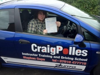 Well done James first time pass