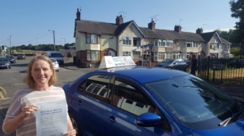 A big congratulations to Jaqui Natty, who has passed her driving test today at Cobridge Driving Test Centre, with just 6 driver faults.<br />
Well done Jaqui- safe driving from all at Craig Polles Instructor Training and Driving School. 🙂<br />
Instructor-Jamie Lees