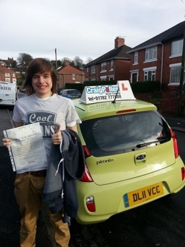 Congratulations Jordan Carter for passing your driving test at the first attempt with only 5 driver faults safe driving Jordan
