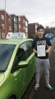 A big congratulations to Josh Manion for passing his driving test today First time and with just 5 driver faults <br />
<br />
Well done Josh - safe driving