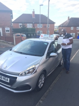 A big congratulations to Kamar Peart for passing his driving test First time and with just 3 driver faults <br />
<br />
Well done Kamar - safe driving