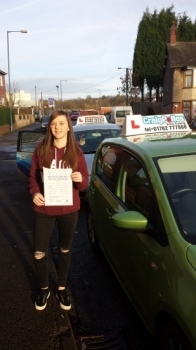 A big congratulations to Megan Picking for passing her driving test today First time and without any driver faults<br />
<br />
Well done Megan and not forgetting your instructor Jamie - safe driving