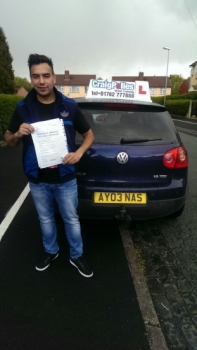 Congratulations to Nasser Aziz for passing his driving test today First time and with just 2 driver faults A great drive Nasser - well done and safe driving