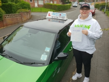 A big congratulations to Grant Handle, who has passed his driving test today at Cobridge Driving Test Centre, on his First attempt and with just 3 driver faults.<br />
Well done Grant- safe driving from all at Craig Polles Instructor Training and Driving School. 🙂🚗<br />
Instructor-Jamie Lees