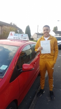 A big congratulations to Jamal Sahtali, who has passed his driving test today at Newcastle Driving Test Centre, with just 6 driver faults.<br />
Well done Jamal- safe driving from all at Craig Polles Instructor Training and Driving School. 🙂🚗<br />
Instructor-Perry Warburton