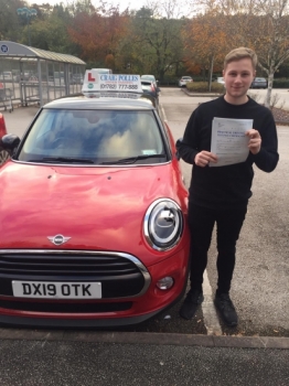 A big congratulations to Liam Johnson, who has passed his driving test today at Newcastle Driving Test Centre, with just 4 driver faults.<br />
Well done Liam- safe driving from all at Craig Polles Instructor Training and Driving School. 🙂🚗<br />
Instructor-Mark Ashley