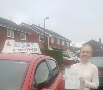 A big congratulations to Beth Chell, who has passed her driving test at Newcastle Driving Test Centre, at her First attempt and with just 5 driver faults.<br />
Well done Beth - safe driving from all at Craig Polles Instructor Training and Driving School. 🙂🚗<br />
Instructor-Perry Warburton