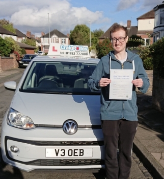 A big congratulations to Tom Brazier. Tom passed his driving test today at Newcastle Driving Test Centre. First attempt with our automatic instructor Deb and with just 4 driver faults.<br />
Well done Tom - safe driving from all at Craig Polles Instructor Training and Driving School. 🙂🚗<br />
Driving Instructor-Debbie Griffin