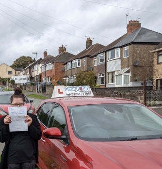 A big congratulations to Bethan Austin-Bailey. Bethan passed her driving test today at Crewe Driving Test Centre, with just 3 driver faults.<br />
Well done Bethan - safe driving from all at Craig Polles Instructor Training and Driving School. 🙂🚗<br />
Driving Instructor-Greg Tatler