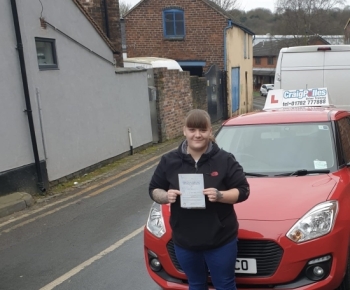 A big congratulations to Jess Ward.🥳 <br />
Jess passed her driving test today at Cobridge Driving Test Centre, with just 5 driver faults.<br />
Well done Jess - safe driving from all at Craig Polles Instructor Training and Driving School. 🙂🚗<br />
Driving instructor-Andrew Crompton