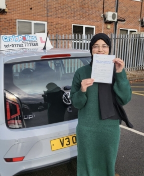 A big congratulations to Muqadas Saleem.🥳<br />
Muqadas passed her driving test today at Newcastle Driving Test Centre, with just 4 driver faults.<br />
Well done Muqadas- safe driving from all at Craig Polles Instructor Training and Driving School. 🙂🚗<br />
Automatic Driving instructor-Debbie Griffin
