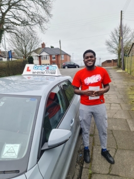 A big congratulations to Kwadwo.🥳<br />
Kwadwo passed his driving test today at Cobridge Driving Test Centre, with just 4 driver faults.<br />
Well done Kwadwo safe driving from all at Craig Polles Instructor Training and Driving School. 🙂🚗<br />
Driving instructor-Chris Elkin