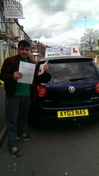 A big congratulations to Rafiqullah Miakeel for passing his driving test today First time and with just 2 driver faults <br />
<br />
Well done Rafiqullah - safe driving today