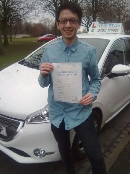 A big well done to Ronnie Hoe Y Lee for passing your driving test on your first attempt Well done Ronnie Safe driving