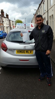 A big congratulations to Sediq Khan Sediq passed his driving test today at Cobridge Driving Test Centre first time and with just 4 driver faults <br />
<br />
Well done Sediq - safe driving from all at Craig Polles Instructor Training and Driving School 🚗😀