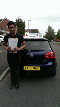 Congratulations to Tahmid for passing your driving test today at your 1st attempt and with just 5 driver faults Safe driving Tahmid