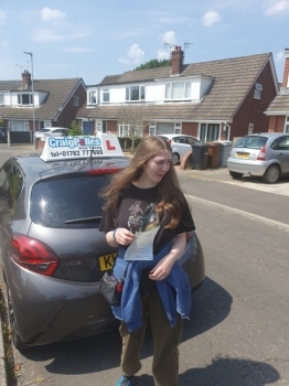 A big congratulations to Abbie Mugglestone.🥳 <br />
Abbie passed her driving test today at Crewe Driving Test Centre, with just 4 driver faults. <br />
Well done Abbie - safe driving from all at Craig Polles Instructor Training and Driving School. 🙂🚗<br />
Driving instructor-Dave Wilshaw