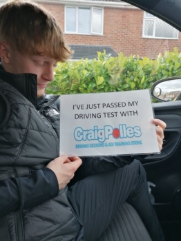 A big congratulations to Oliver Harvey. Oliver passed his driving test at Newcastle Driving Test Centre with just 6 driver faults.<br />
Well done Oliver- safe driving from all at Craig Polles Instructor Training and Driving School. 🙂🚗<br />
Driving instructor-Bradley Peach