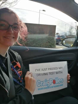 A big congratulations to Tallis Kinrad. Tallis passed her driving test today at Newcastle Driving Test Centre.<br />
Well done Tallis- safe driving from all at Craig Polles Instructor Training and Driving School. 🙂🚗<br />
Driving instructor-Bradley Peach
